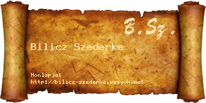 Bilicz Szederke névjegykártya